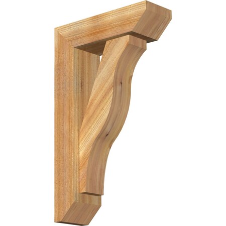 Ekena Millwork Funston Slat Rough Sawn Bracket w/ Offset Brace, Western Red Cedar, 6"W x 18"D x 30"H BKT0604X18X30FST06RWR